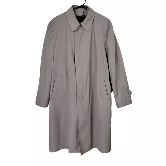 London Fog Maincoats Trench Coat Men Size 46L Zip Out Sherpa Liner Vintage - Picture 1 of 15